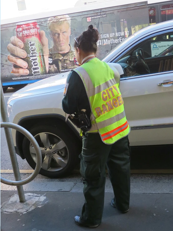 a woman police officer in the city