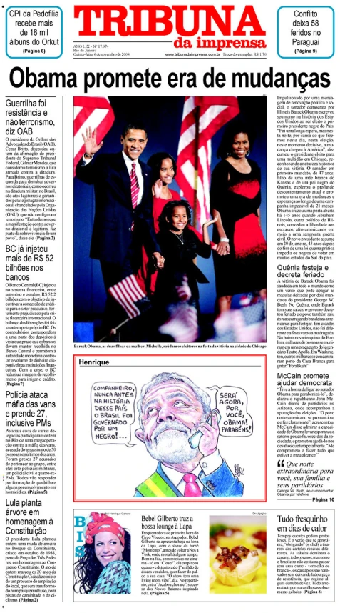 the front page of a news paper with an image of a woman and two men