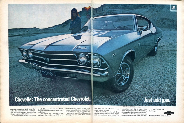 the front and back of a car ad from the 1970 chevrolet catalogue