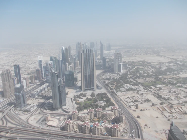 a very big city view taken from an airplane