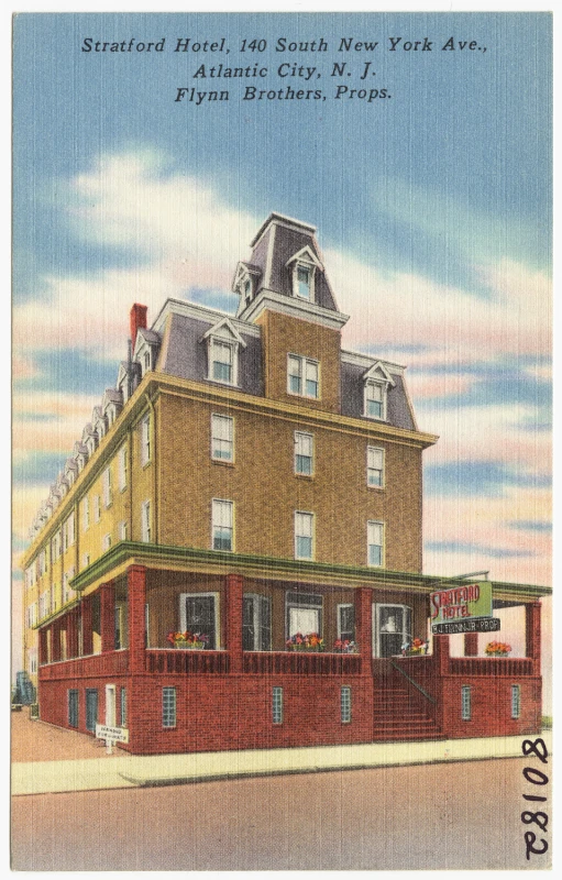 a postcard features a building that appears to be a boarding school