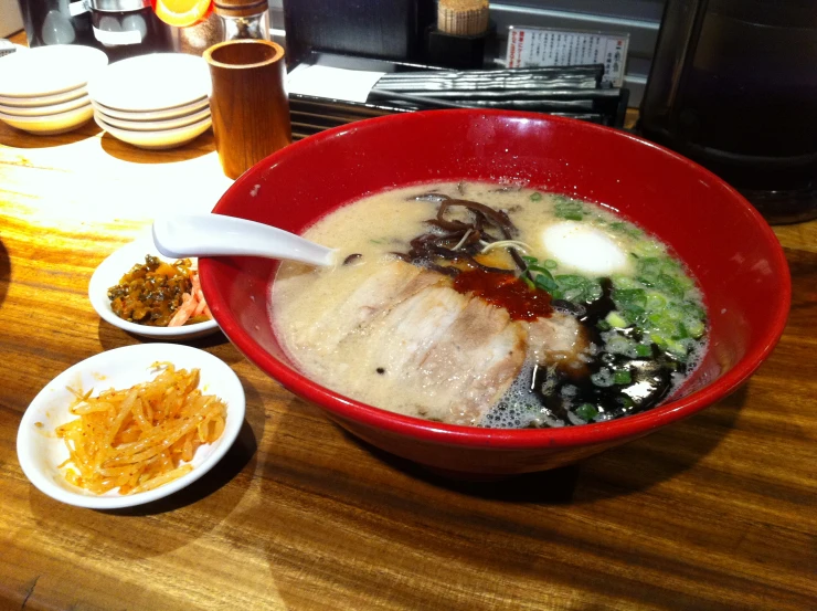 a bowl that has some soup in it