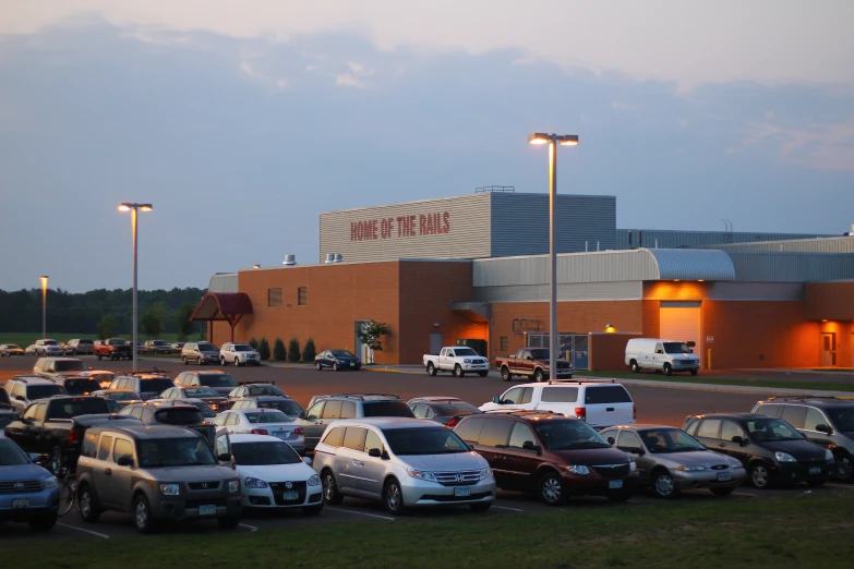 a parking lot of some kind with many cars