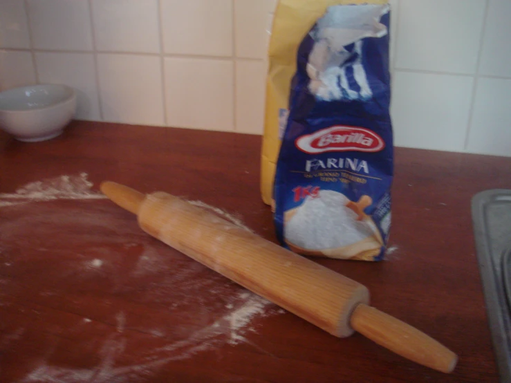 the rolling pin has been made to look like it might have been taken out of the bag