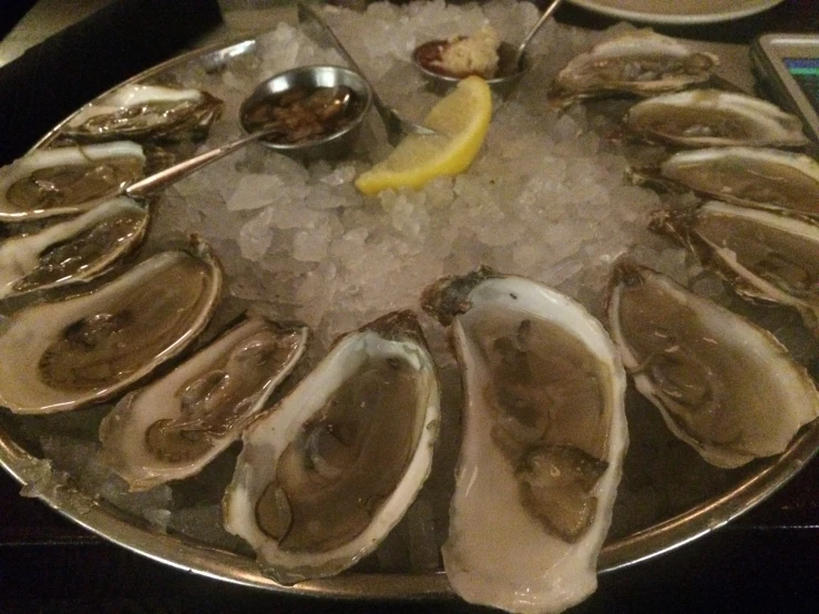 oysters on the half shell served with silverware