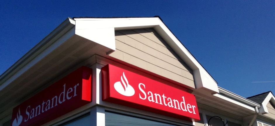 the santander department sign on a building in the city