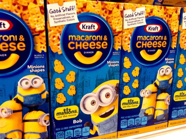 packaged meals are lined up in a store