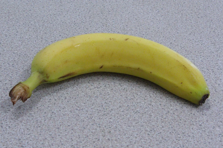 an unpeeled banana laying on the floor