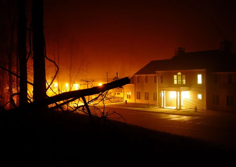 a fire hose laying on top of the house