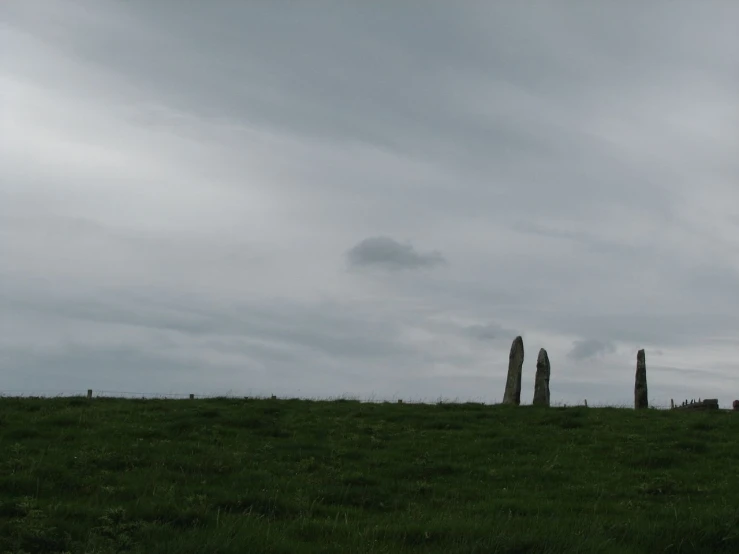 the field has three standing pillars on it