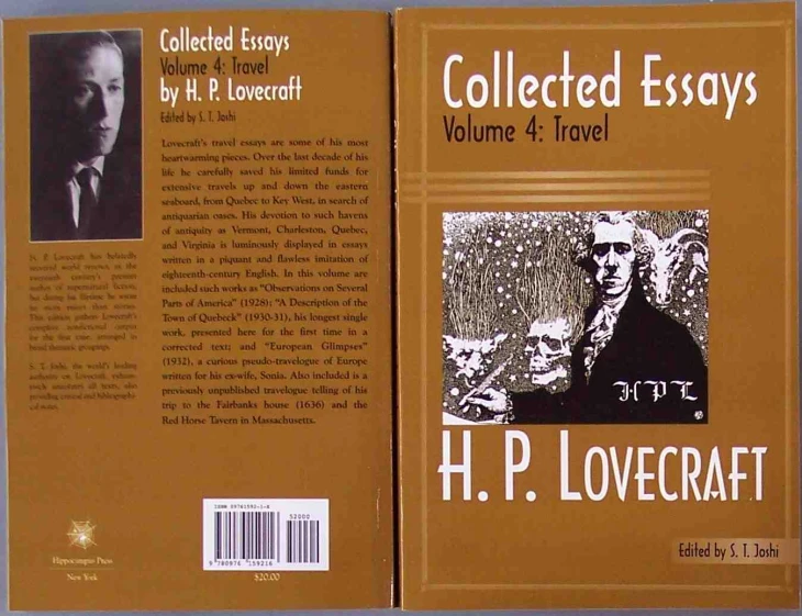 book cover, titled collected writings volume 1 and vol 2, featuring a portrait and text