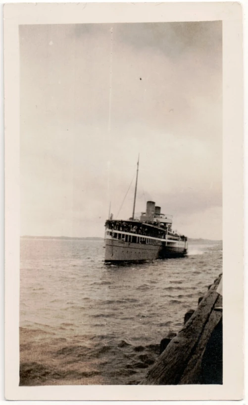 an old po shows the boat at sea