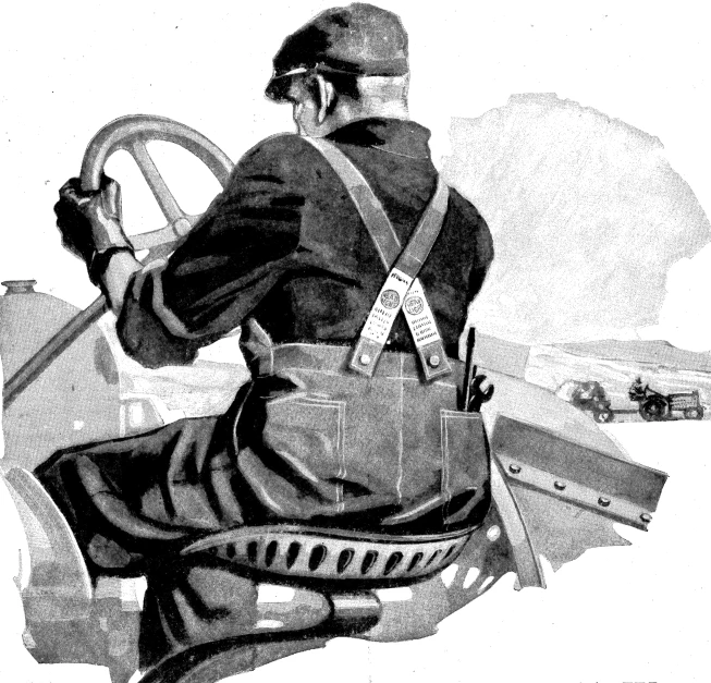 a black and white drawing of a person driving in the sand