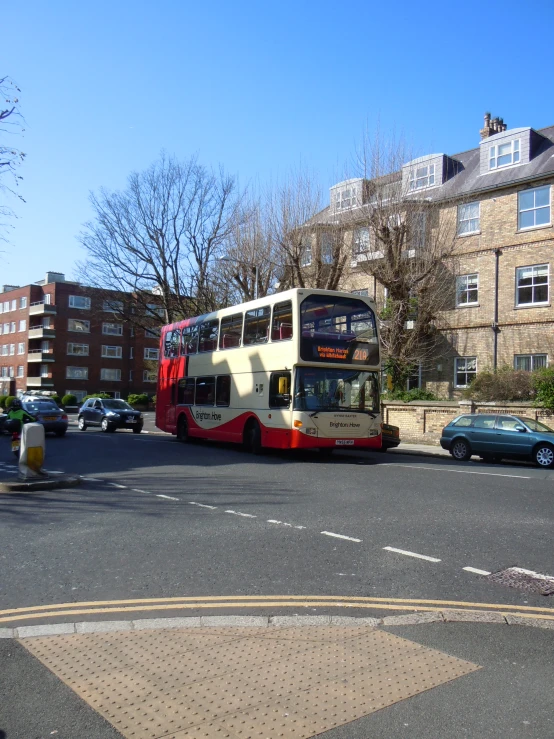 a double decker bus on a city street