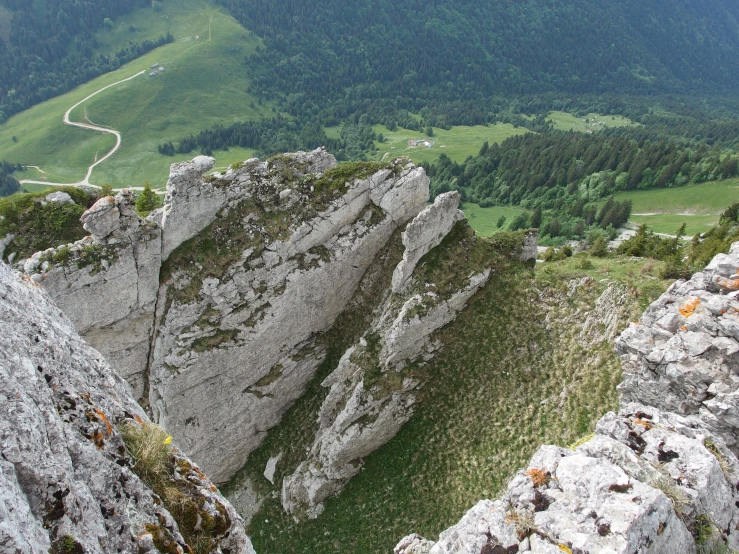 a very rocky outcropping in the middle of the mountains