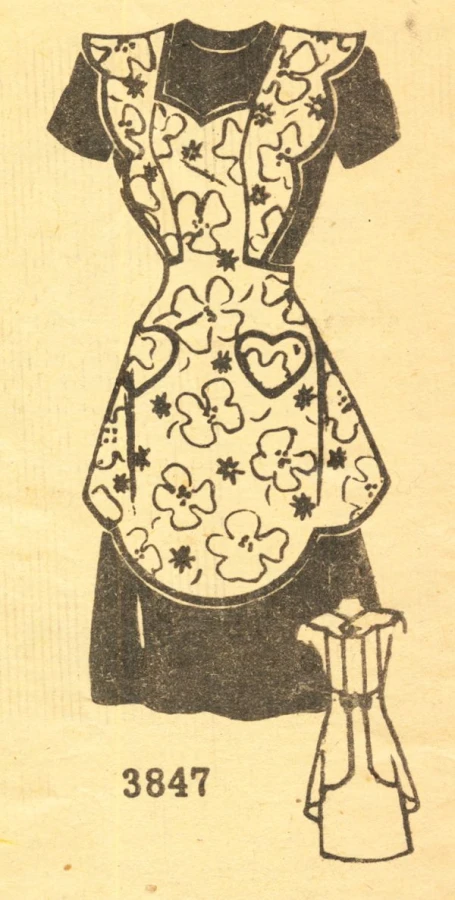 this is an old fashion sewing pattern of an apron