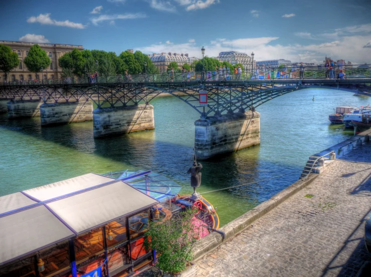 there are many people walking along this river