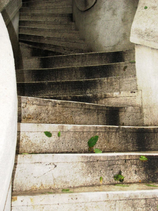 the top of stairs in an abandoned building