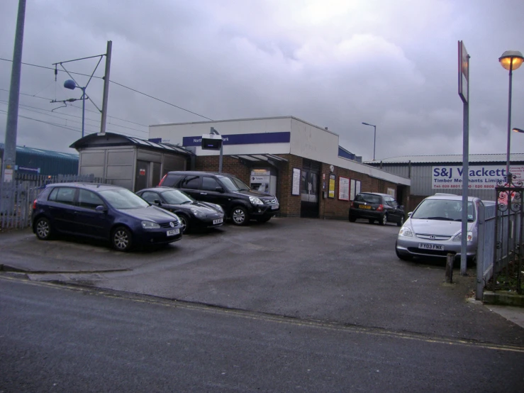 cars parked outside an outside parking lot