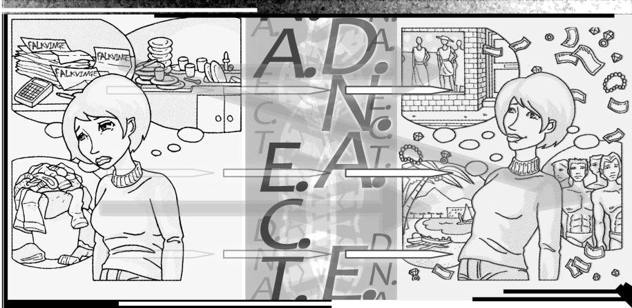 a drawing with the words adexcent in black and white