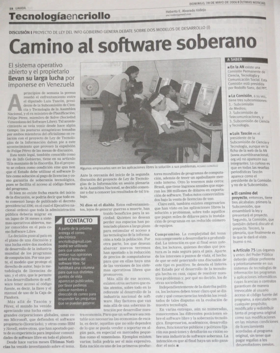 article in newspaper about technology at work