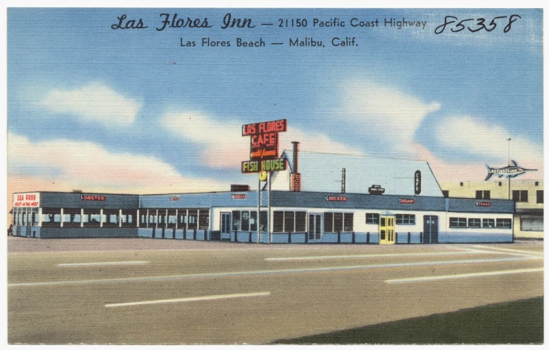 a postcard of a motel in a motel on route 24