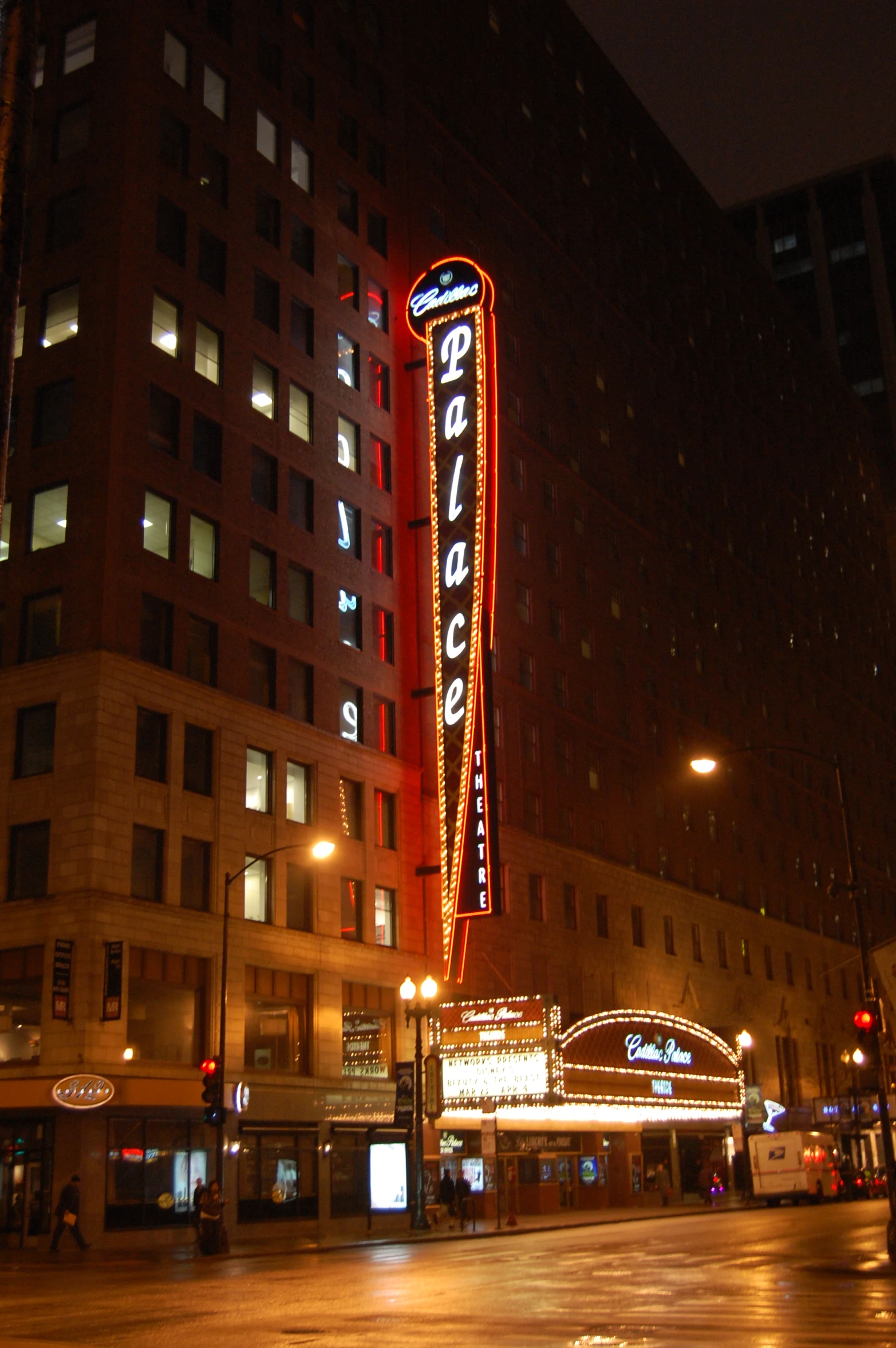 this is a building with some signs on it