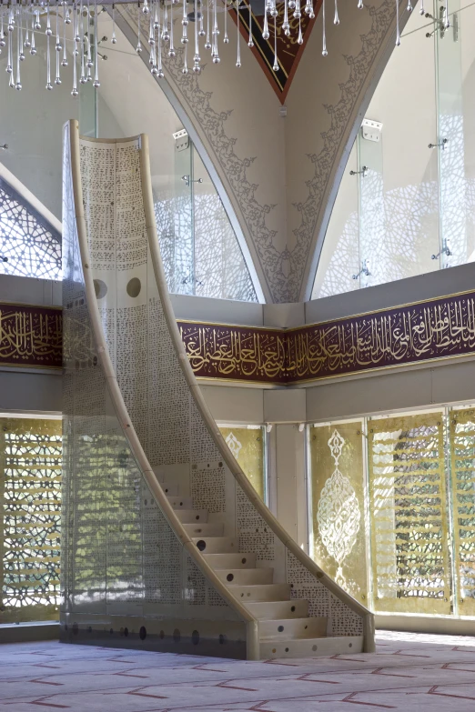 a set of stairs that have been decorated with intricate patterns