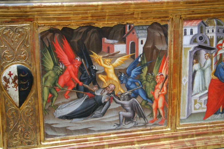 painting in the church showing some very strange creatures