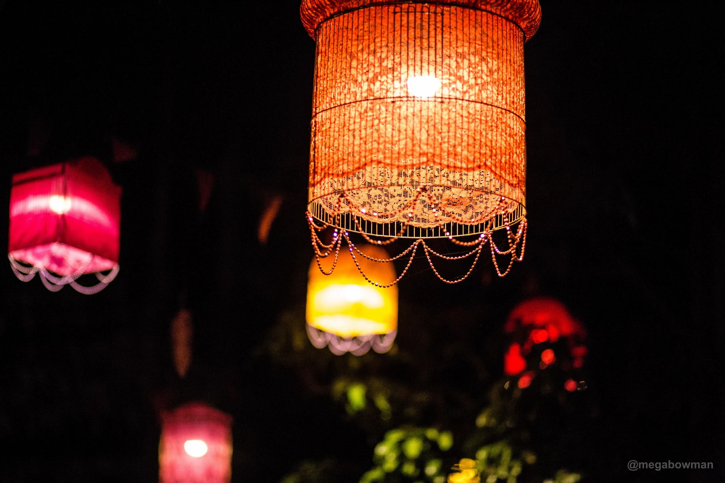 several lamps with different colors on them