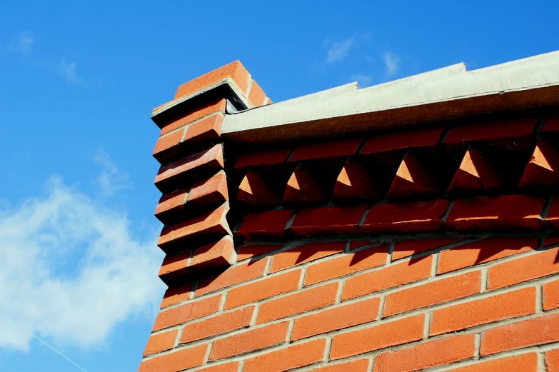 there is a close up view of the edge of a building