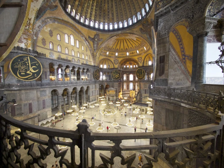 the interior of an elaborate, circular building