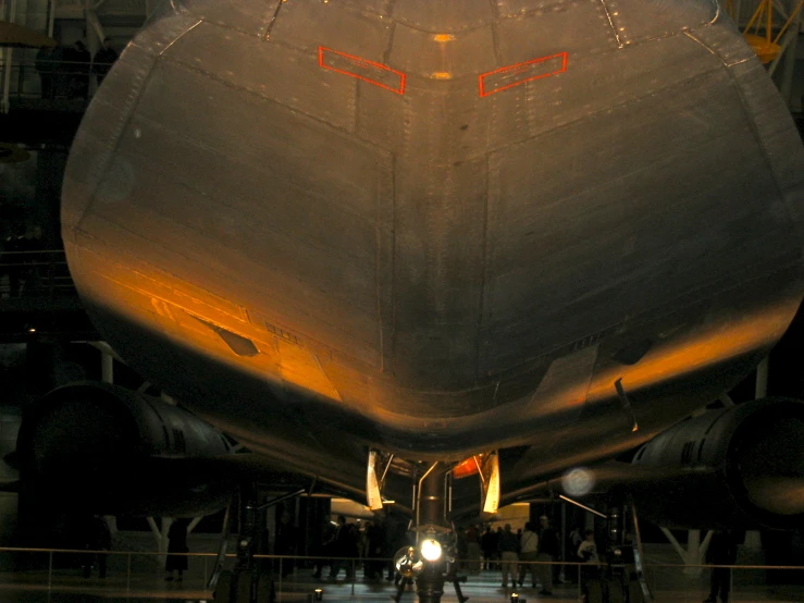 a jet sits parked in the air force