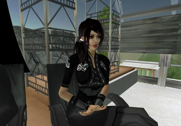 an animated woman sitting in a bus and holding a cell phone
