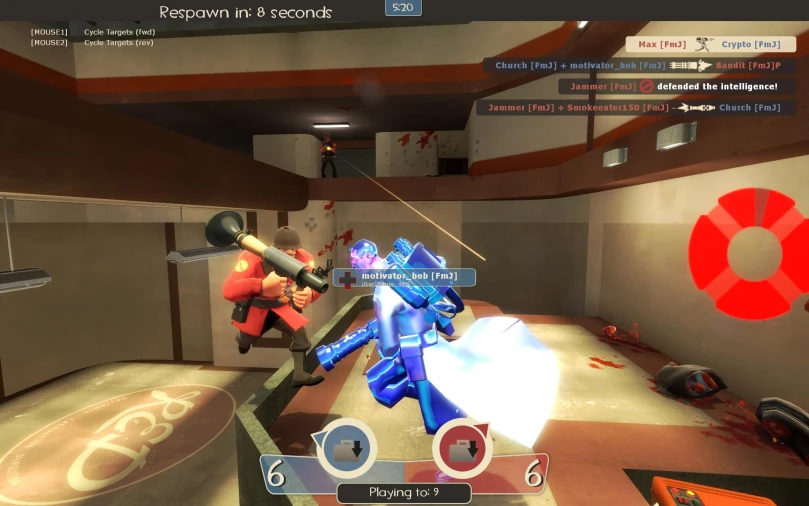 a screens of an evil shooter shooting another shooter