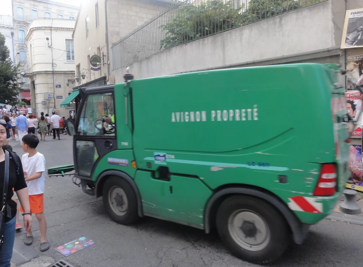 this is an image of a green truck