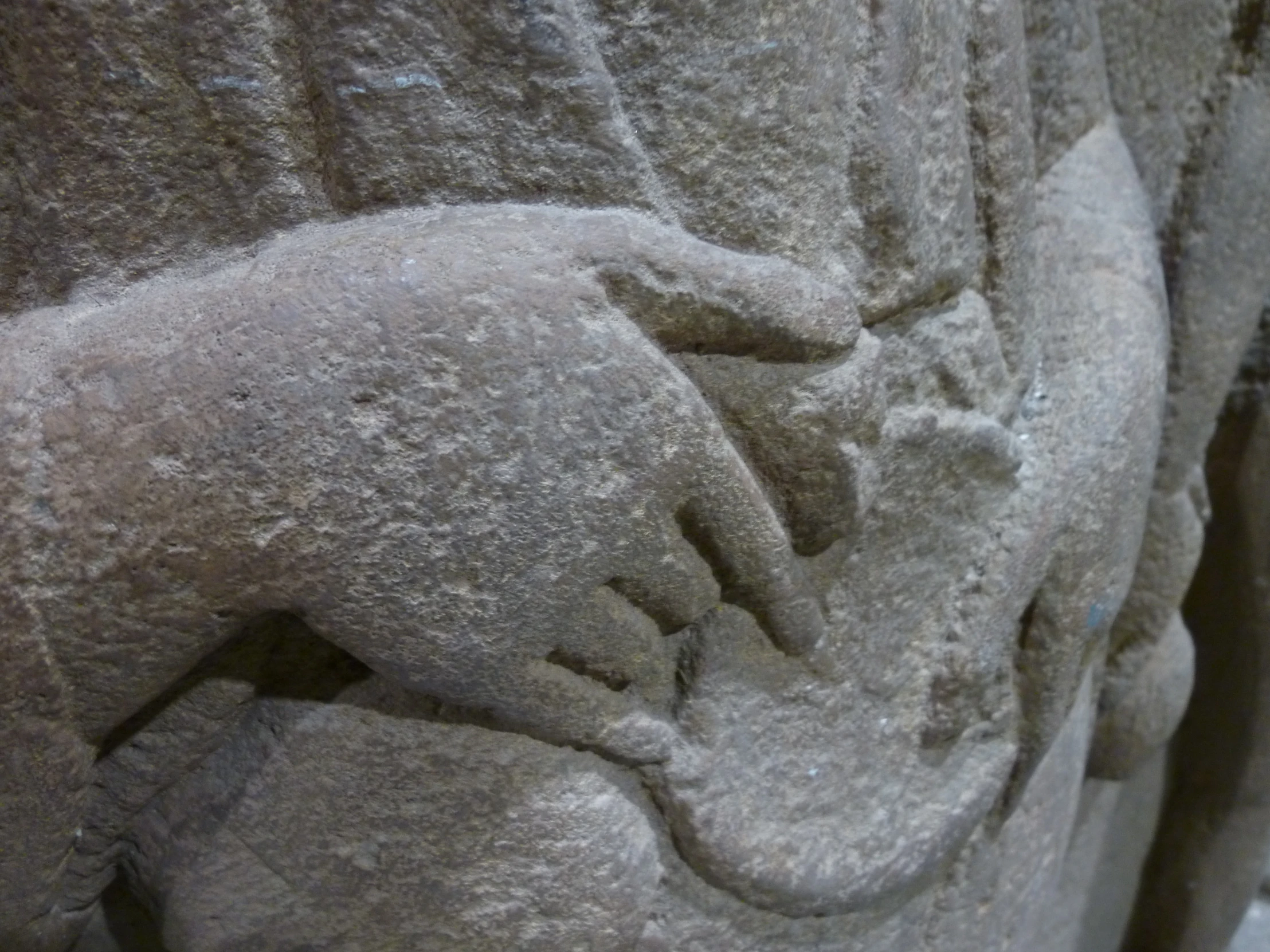a close up s of stone carvings, resembling an elephant