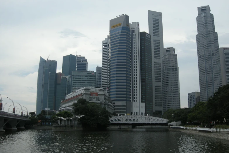 there is a river with buildings near it