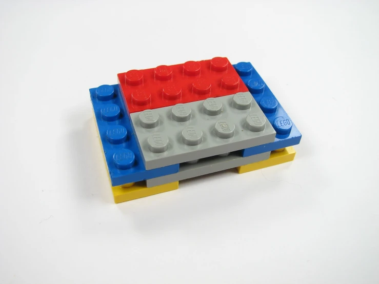 an image of lego table top with red and blue legos
