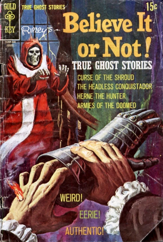 a cover for believe it or not, featuring a person holding the body of a severed hand