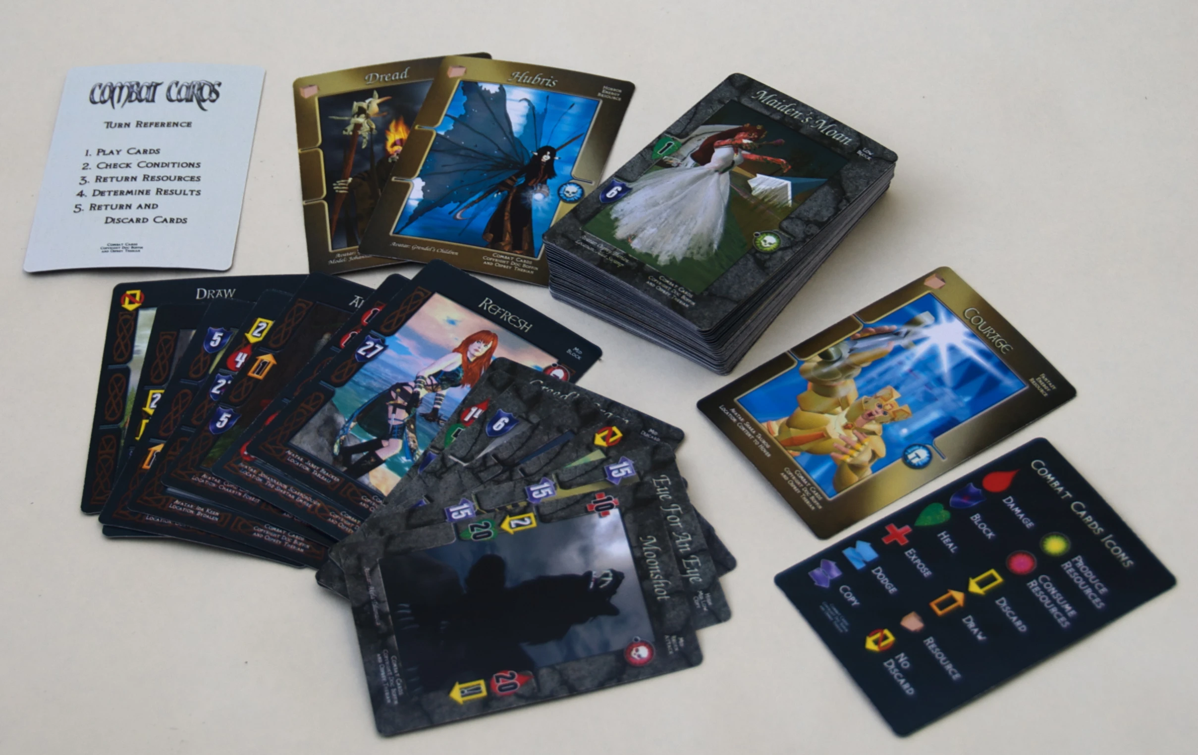 the game features all the cards, and instructions