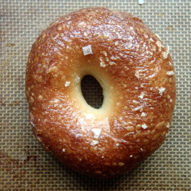 a close up view of a doughnut on the table