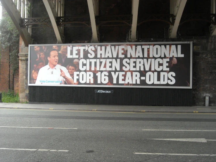 a poster advertises that a citizen will serve for 18 - year olds
