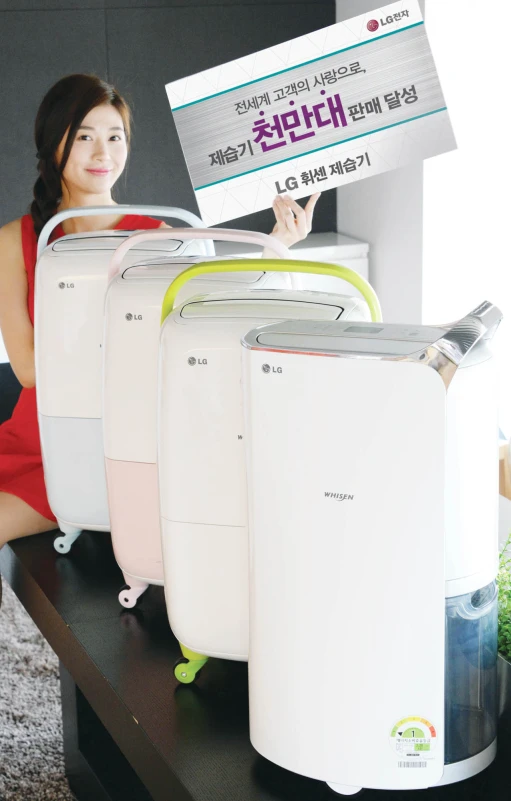 asian woman selling some type of home air conditioners