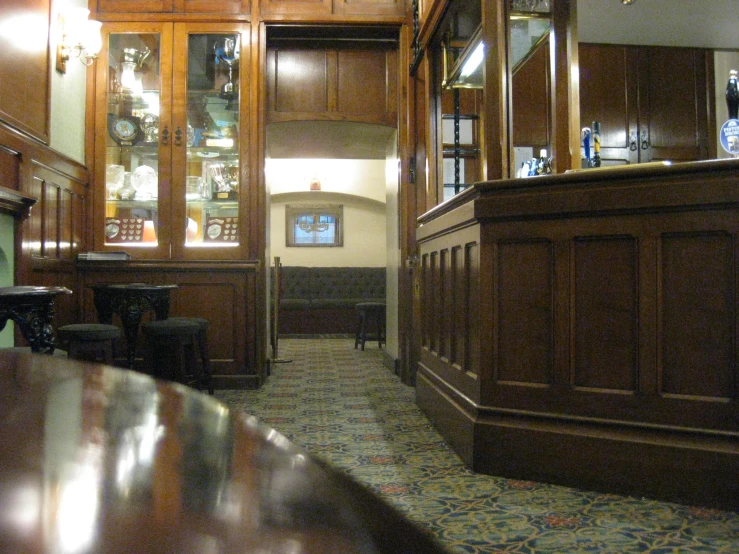 the bar is located in the front room of the restaurant