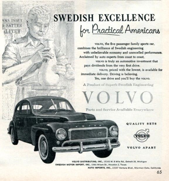 an old ad for vo volvo for practical americans