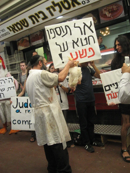 people gather outside a food truck with signs that read, laugh, love, and shop