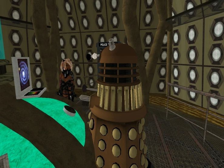 doctor who is standing beside a daleite