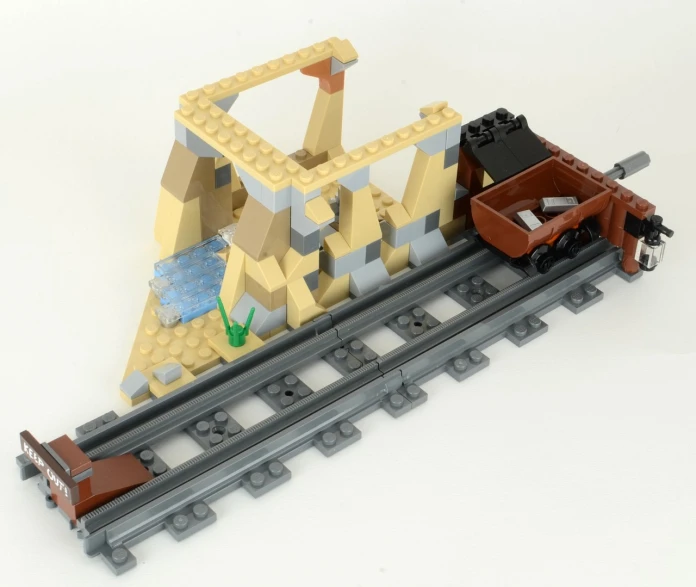 the model train is built from legos