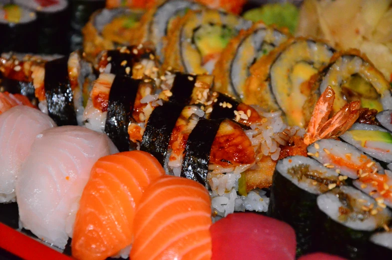 some sushi that is sitting on top of a table